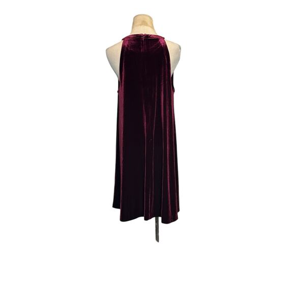 Cynthia Rowley Burgundy Velvet Sleeveless Trapeze Dress Size Medium - Picture 14 of 16